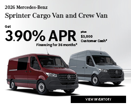 Special offer on 2026 Mercedes-Benz  2026 Mercedes-Benz Sprinter Cargo Van and Crew Van